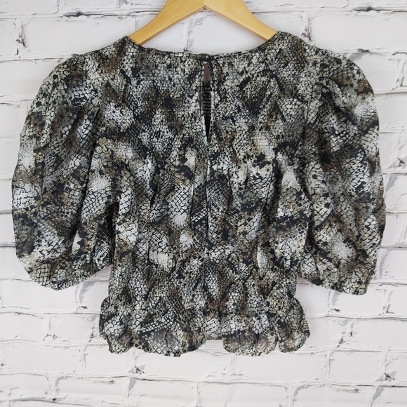 Free People XOXO Snake Print Blouse - Picture 7 of 11